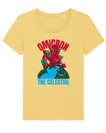 Omicron Covid Variant Tricou mânecă scurtă guler larg fitted Damă Expresser