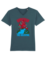 Omicron Covid Variant Tricou mânecă scurtă guler V Bărbat Presenter