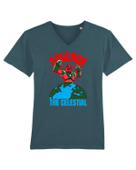 Omicron Covid Variant Tricou mânecă scurtă guler V Bărbat Presenter