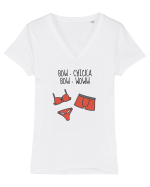 Bow Chicka Bow Woww Tricou mânecă scurtă guler V Damă Evoker