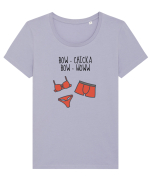 Bow Chicka Bow Woww Tricou mânecă scurtă guler larg fitted Damă Expresser