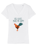 Big Cocks Make Me Happy Tricou mânecă scurtă guler V Damă Evoker
