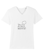 Move on, be happy! Tricou mânecă scurtă guler V Bărbat Presenter
