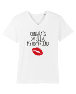 Congrats On Being My Boyfriend Tricou mânecă scurtă guler V Bărbat Presenter