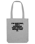 I'm hurting, but i promise that you'll never see it. Sacoșă textilă
