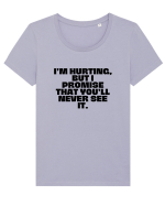 I'm hurting, but i promise that you'll never see it. Tricou mânecă scurtă guler larg fitted Damă Expresser