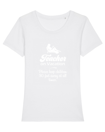 Teacher on vacation. White