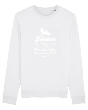 Teacher on vacation. White