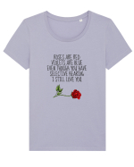 Roses Are Red Tricou mânecă scurtă guler larg fitted Damă Expresser