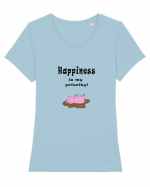 Happiness is my priority Tricou mânecă scurtă guler larg fitted Damă Expresser