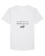 Never give up Tricou mânecă scurtă guler larg Bărbat Skater