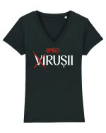 Opriti virusii Tricou mânecă scurtă guler V Damă Evoker