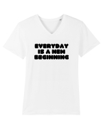 Everyday is a new beginning Tricou mânecă scurtă guler V Bărbat Presenter