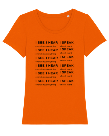 I SEE I HEAR I SPEAK Bright Orange