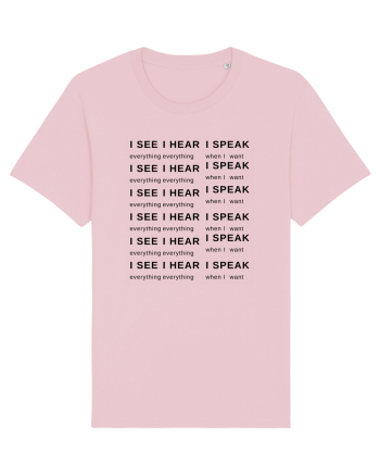 I SEE I HEAR I SPEAK Cotton Pink