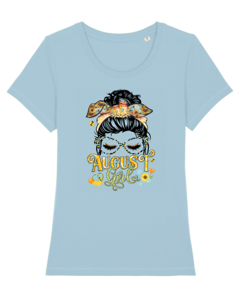 I am a August Girl Lion Leu Sky Blue