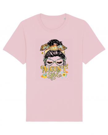 I am a August Girl Lion Leu Cotton Pink