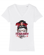 I am a February Girl Aquarius Varsator Tricou mânecă scurtă guler V Damă Evoker