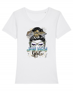 I am a January Girl Capricorn Tricou mânecă scurtă guler larg fitted Damă Expresser