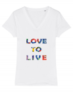 Love to Live Tricou mânecă scurtă guler V Damă Evoker