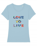 Love to Live Tricou mânecă scurtă guler larg fitted Damă Expresser