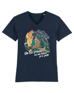Vis frumos cu un băiat și-o fată Tricou mânecă scurtă guler V Bărbat Presenter