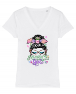 I am a March Girl - Spring Pesti Pisces Tricou mânecă scurtă guler V Damă Evoker