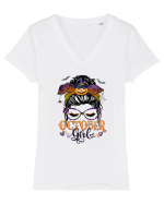 I am a October Girl - Autumn Balanta Libra Tricou mânecă scurtă guler V Damă Evoker