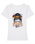 I am a October Girl - Autumn Balanta Libra Tricou mânecă scurtă guler larg fitted Damă Expresser