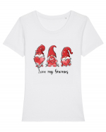 Love my Gnomies Tricou mânecă scurtă guler larg fitted Damă Expresser