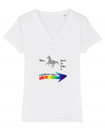 Unicorn rainbow Tricou mânecă scurtă guler V Damă Evoker