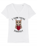 I Think You're Purrfect Tricou mânecă scurtă guler V Damă Evoker