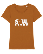 SOUL STORM - white Tricou mânecă scurtă guler larg fitted Damă Expresser