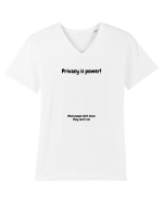 Privacy is power! Tricou mânecă scurtă guler V Bărbat Presenter