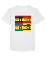 Aparat Foto Retro Vintage Tricou mânecă scurtă guler larg Bărbat Skater