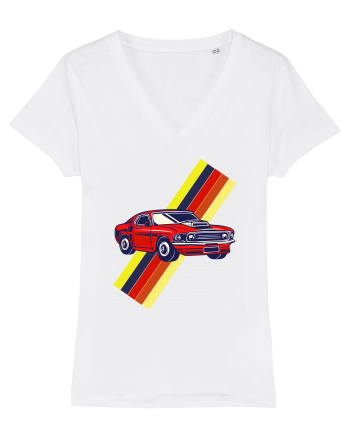 Retro Muscle Car White