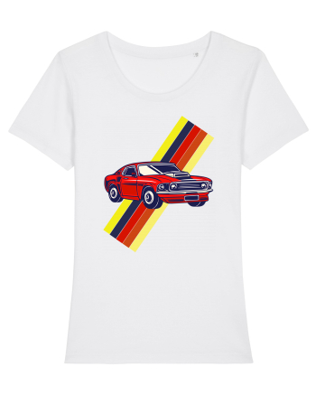 Retro Muscle Car White