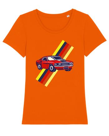 Retro Muscle Car Bright Orange