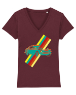 Retro Muscle Car Tricou mânecă scurtă guler V Damă Evoker