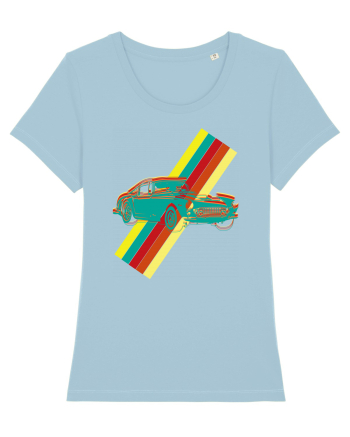 Retro Muscle Car Sky Blue