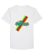 Retro Muscle Car Tricou mânecă scurtă guler larg Bărbat Skater