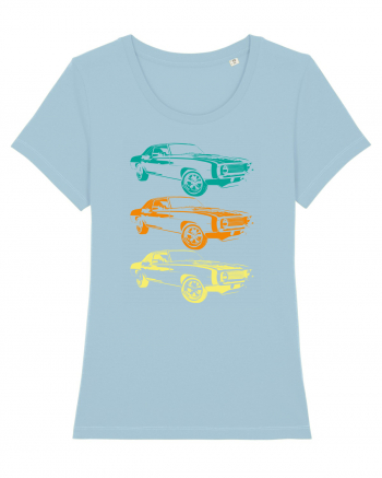 Retro Muscle Car Sky Blue