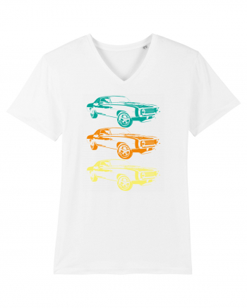 Retro Muscle Car White