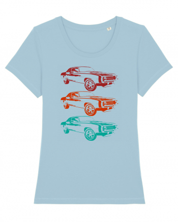 Retro Muscle Car Sky Blue