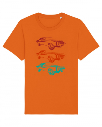 Retro Muscle Car Bright Orange