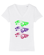 Retro Muscle Car Tricou mânecă scurtă guler V Damă Evoker