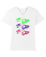 Retro Muscle Car Tricou mânecă scurtă guler V Bărbat Presenter