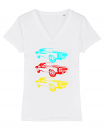 Retro Muscle Car Tricou mânecă scurtă guler V Damă Evoker