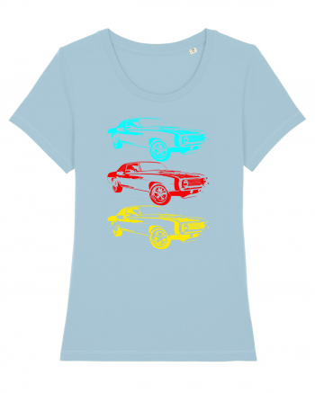 Retro Muscle Car Sky Blue