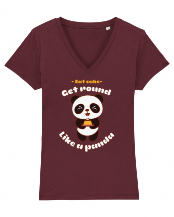 Funny Kawaii Panda Burgundy